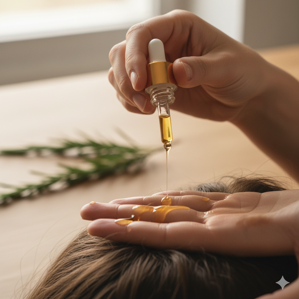 alecrim aplicação cabelos